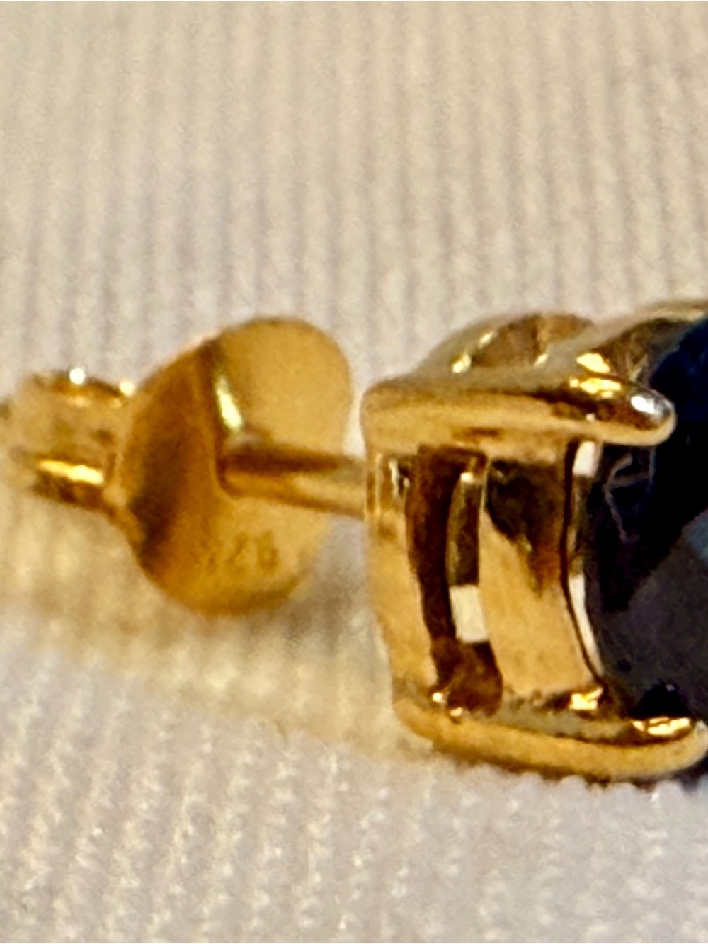 AA Black Sapphire Stud Earrings 18K Gold Over 925 Sterling Silver 0.25 CTW - Picture 7 of 10